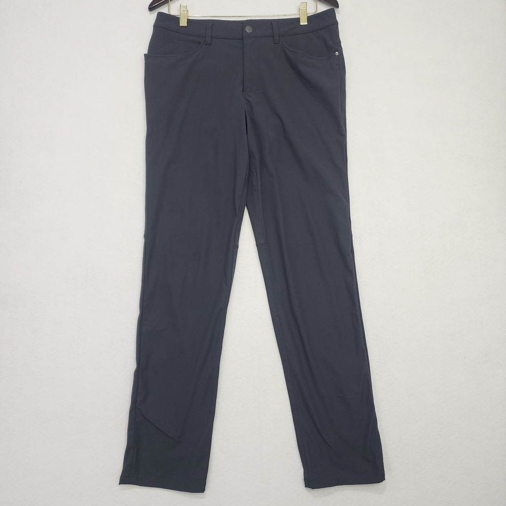 Lululemon ABC Chino Pants Mens 36 x 32 Black Stretch Mid Rise Straight Leg
